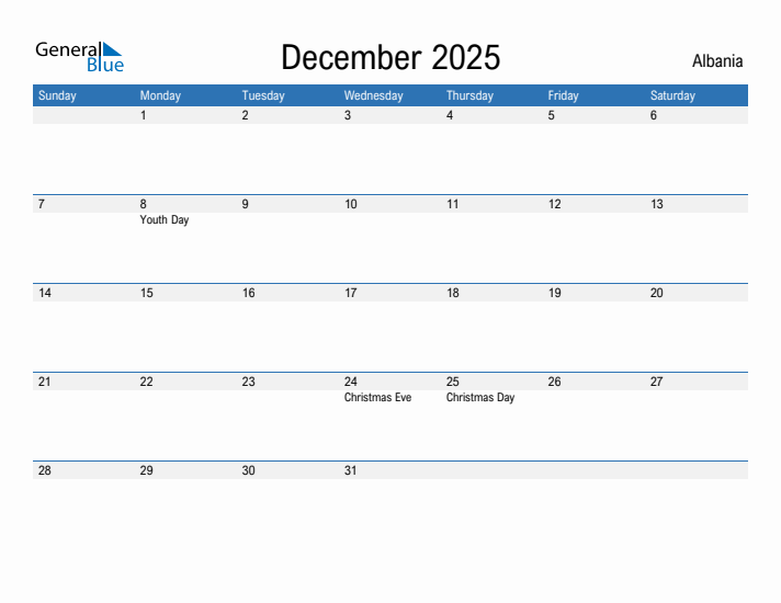 Fillable December 2025 Calendar