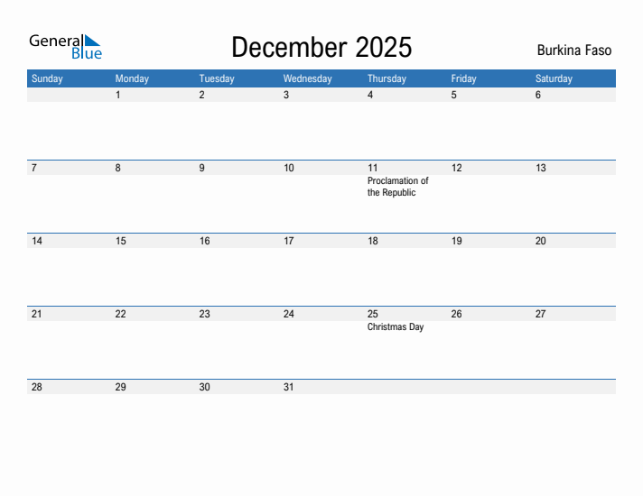 Fillable December 2025 Calendar