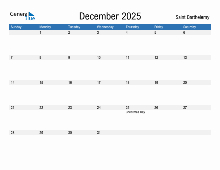 Fillable December 2025 Calendar