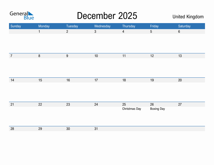 Fillable December 2025 Calendar