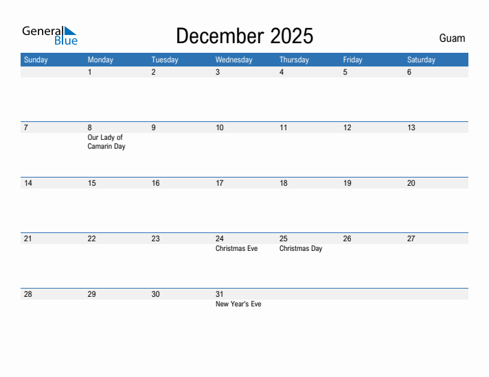 Fillable December 2025 Calendar