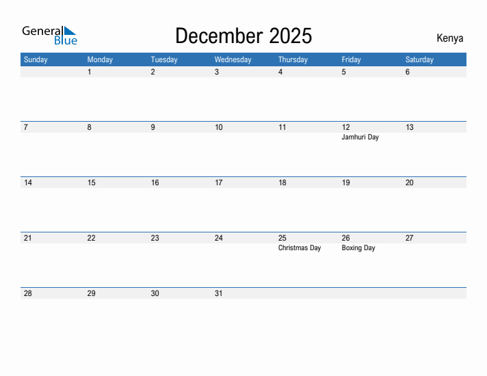 Fillable December 2025 Calendar