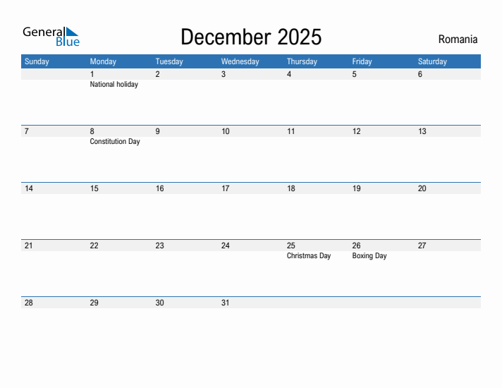 Fillable December 2025 Calendar