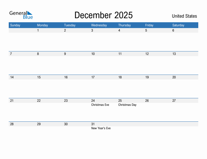 Fillable December 2025 Calendar