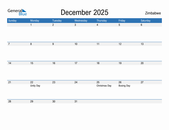 Fillable December 2025 Calendar