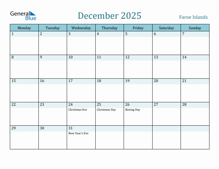 December 2025 Calendar with Holidays