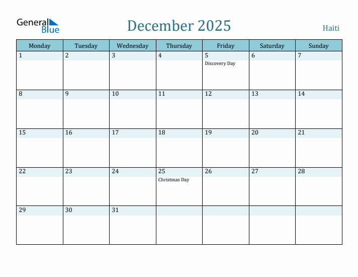 December 2025 Calendar with Holidays