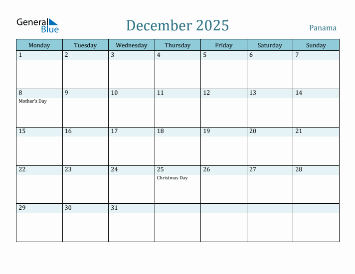 December 2025 Calendar with Holidays