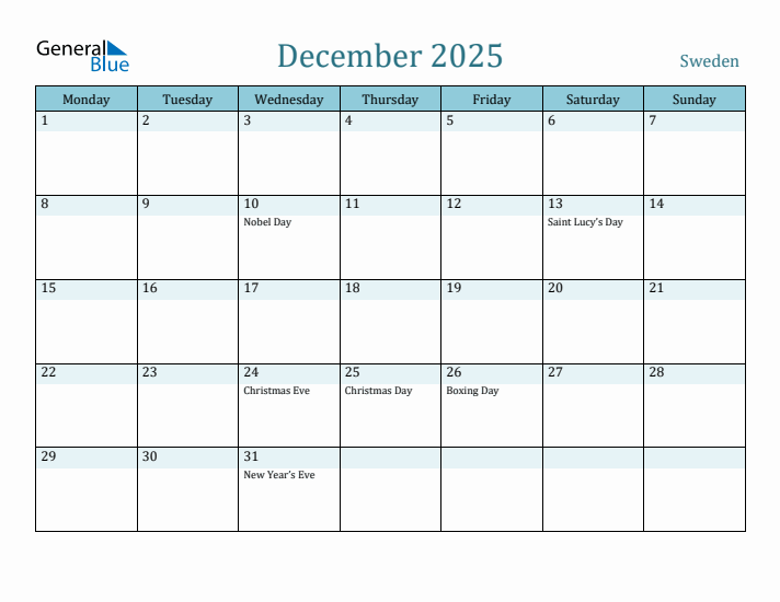 December 2025 Calendar with Holidays