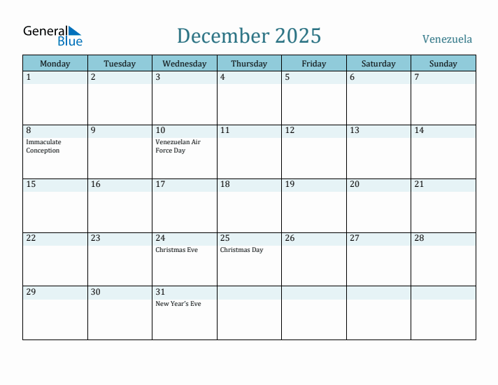 December 2025 Calendar with Holidays