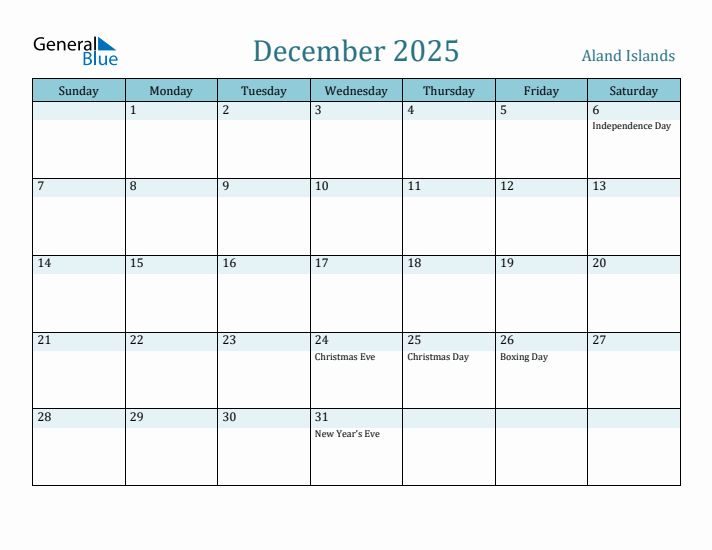 December 2025 Calendar with Holidays