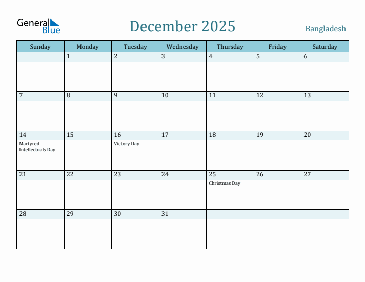 December 2025 Calendar with Holidays