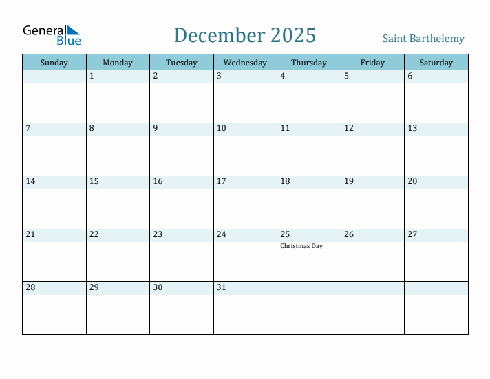 December 2025 Calendar with Holidays