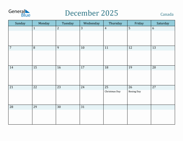 December 2025 Calendar with Holidays