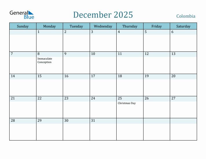 December 2025 Calendar with Holidays