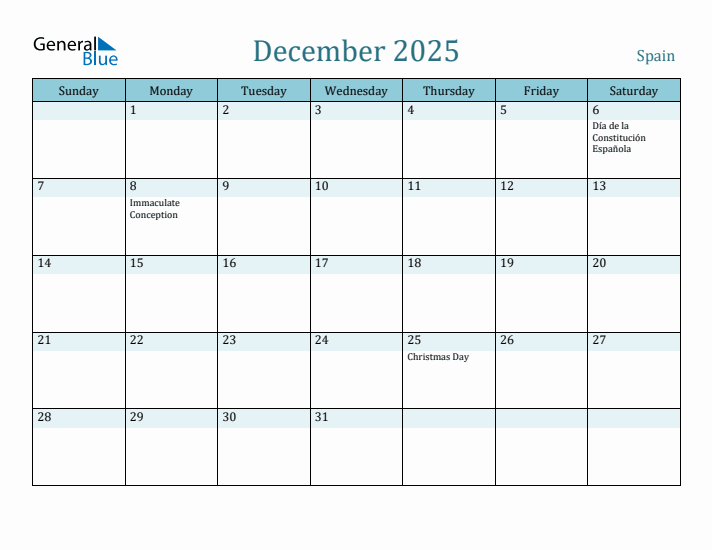 December 2025 Calendar with Holidays