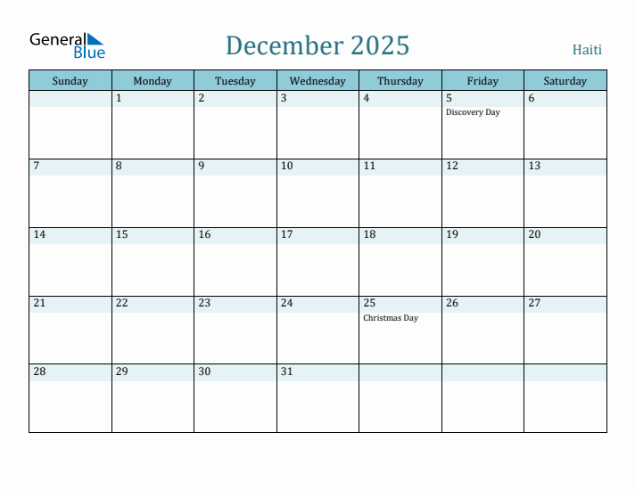 December 2025 Calendar with Holidays