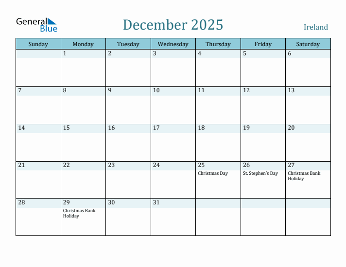 December 2025 Calendar with Holidays