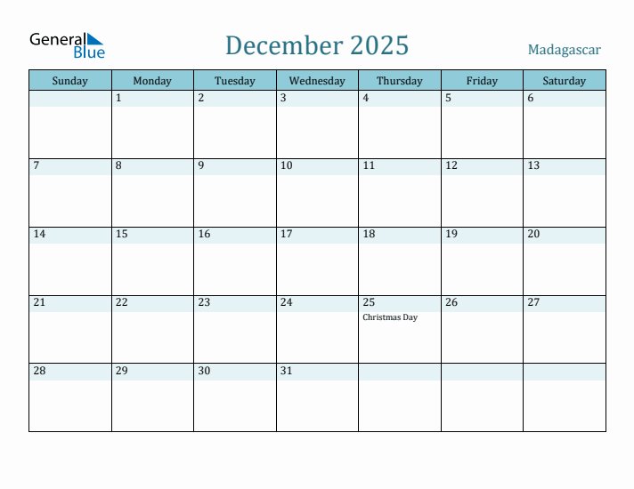 December 2025 Calendar with Holidays