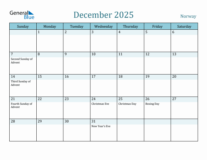 December 2025 Calendar with Holidays