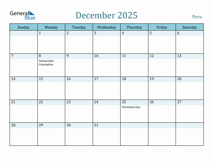 December 2025 Calendar with Holidays