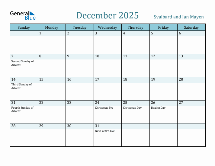 December 2025 Calendar with Holidays