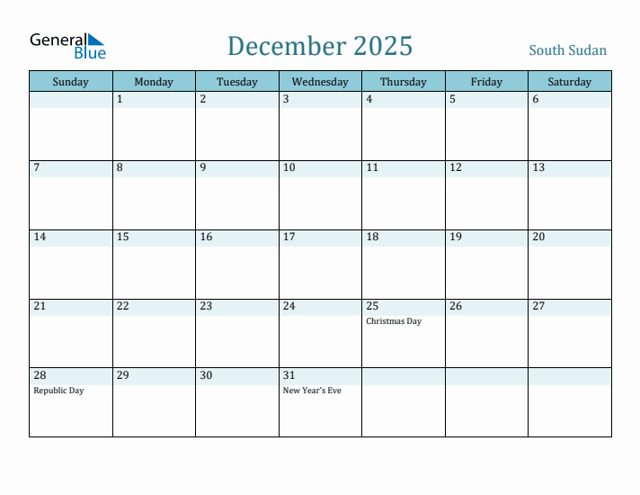 December 2025 Calendar with Holidays