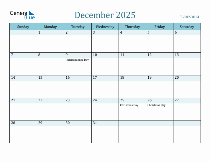 December 2025 Calendar with Holidays