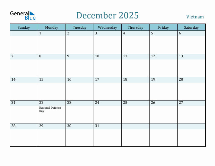 December 2025 Calendar with Holidays