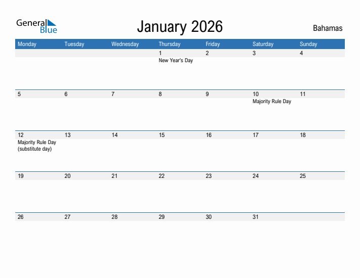 Fillable January 2026 Calendar