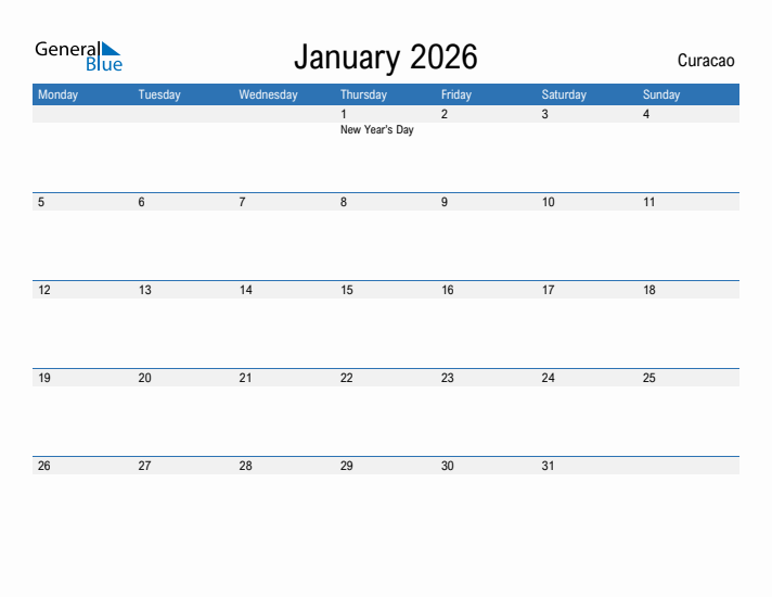 Fillable January 2026 Calendar