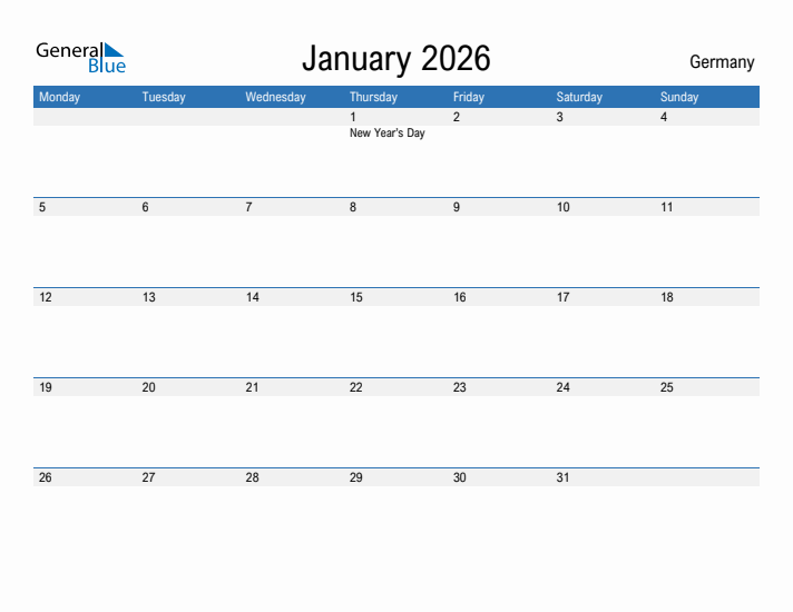 Fillable January 2026 Calendar