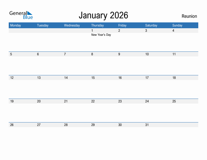 Fillable January 2026 Calendar