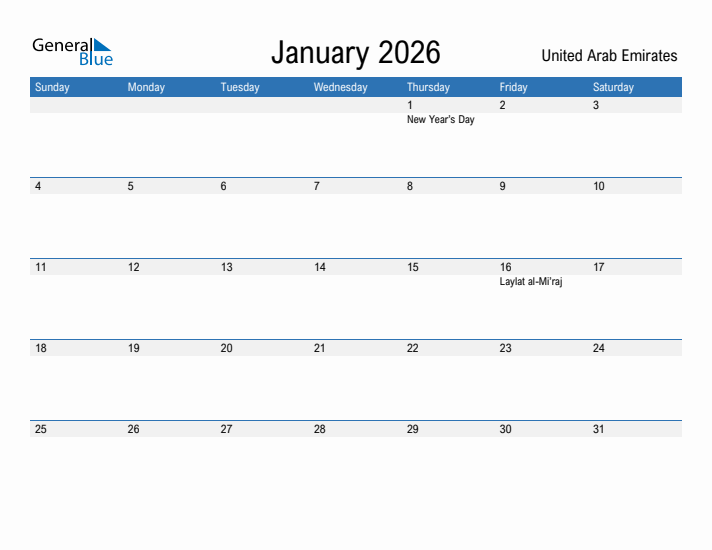 Fillable January 2026 Calendar