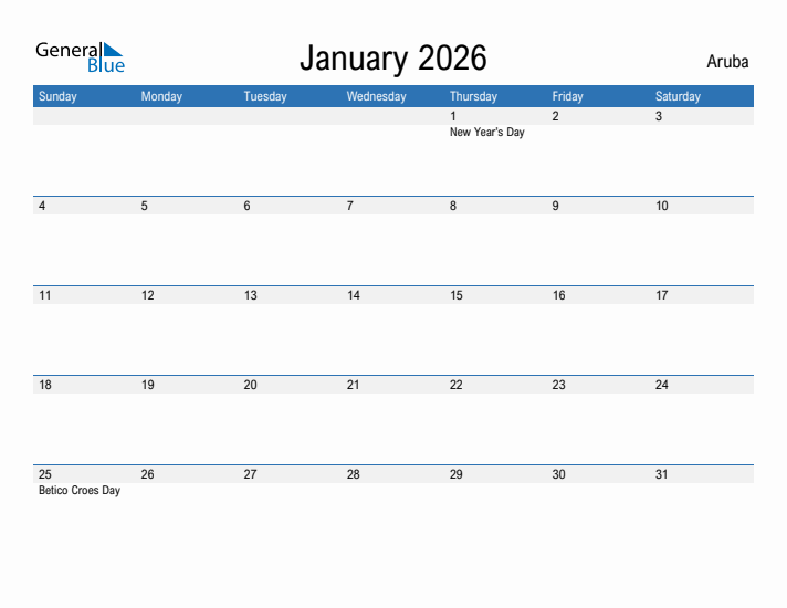 Fillable January 2026 Calendar