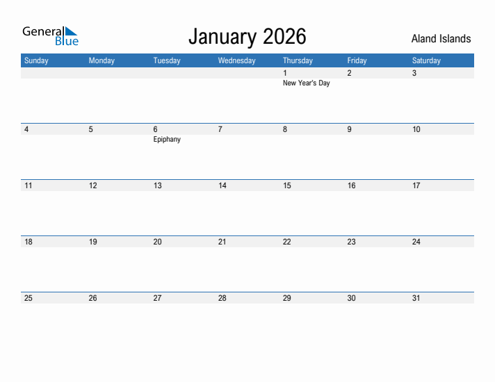 Fillable January 2026 Calendar