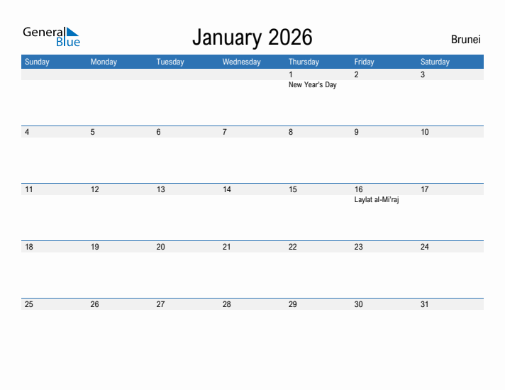 Fillable January 2026 Calendar