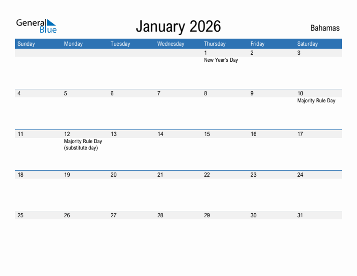 Fillable January 2026 Calendar