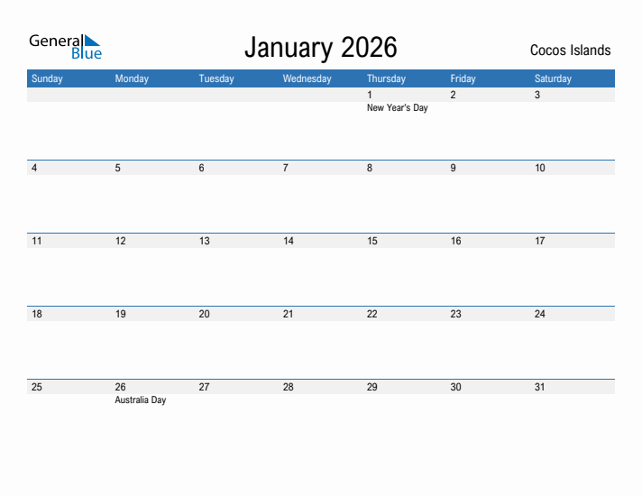 Fillable January 2026 Calendar