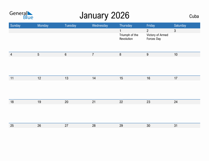 Fillable January 2026 Calendar