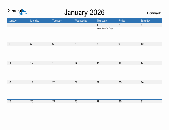 Fillable January 2026 Calendar