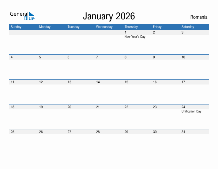 Fillable January 2026 Calendar