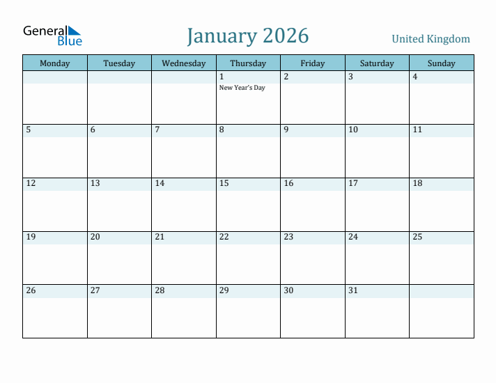 January 2026 Calendar with Holidays