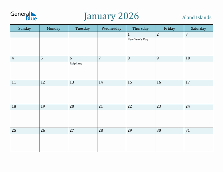 January 2026 Calendar with Holidays