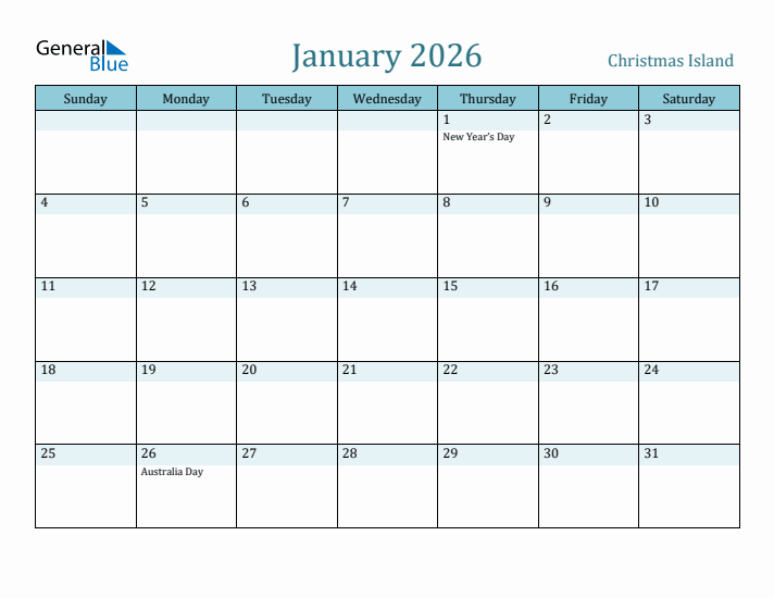 January 2026 Calendar with Holidays