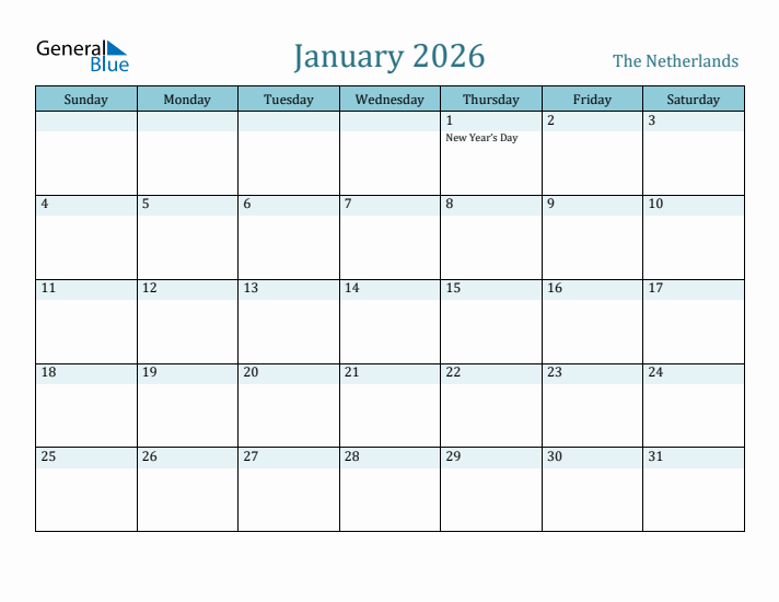 January 2026 Calendar with Holidays