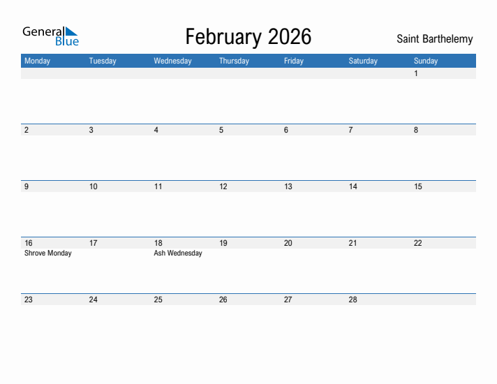 Fillable February 2026 Calendar