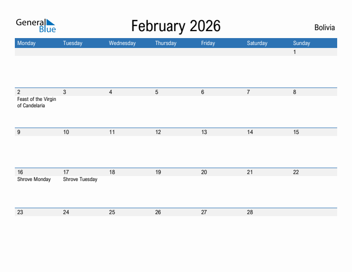 Fillable February 2026 Calendar