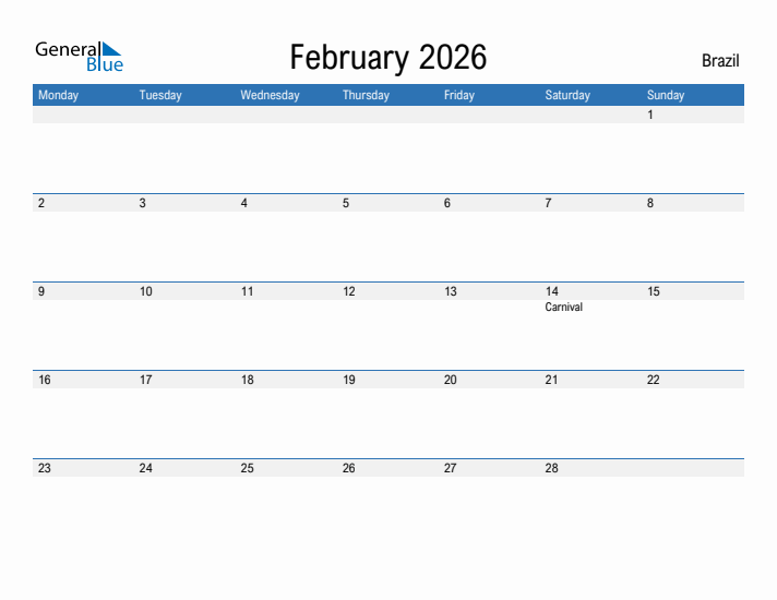 Fillable February 2026 Calendar