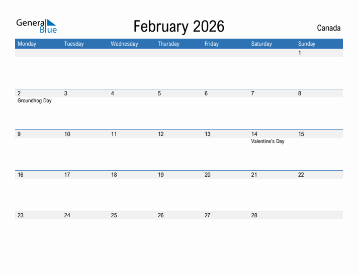 Fillable February 2026 Calendar